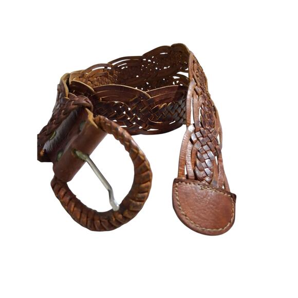 Vintage Y2K Weaved Leather Women's size 30"-32" Grunge Western Boho Casual Belt - Picture 3 of 12